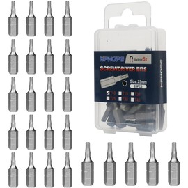 HPHOPE T10 Bits, T10 Torx Bit x 25 Pcs, 1/4" Hex Shank Screwdriver Bits Sets, 25 Bits per Box