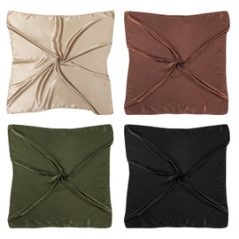 HBselect 4PCS Head Scarf for Women 35” Head Scarves Silk Like Satin Neck Scarfs Square Bandana Hair Wraps Scarf for Sleeping
