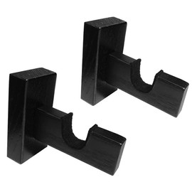 2Pieces Hockey Stick Display Wall Mount，Hockey Stick Hanger Holder，Hockey Stick Horizontal Wood Hanger Rack，Hockey Stick Bracket (Black)