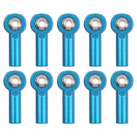 10Pcs ShareGoo M3 Tie Rod End Ball Head Holder Link 3mm Thread Ball Joint Compatible with Redcat HSP Traxxas Axial 1/10 RC Car Truck Boat DIY Robot Airplane,L26mm (Blue)