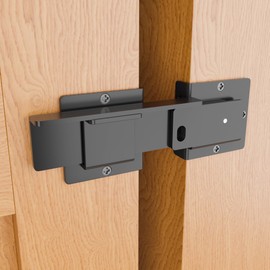 SANKINS 7-1/2" Flip Gate Latch with Padlock Hole Heavy Duty, 4mm Safety Door Latch for Wooden Fence, Gate, Sliding/Swing Door, Barn Door, Shed, Vinyl Fence, Garage, Black