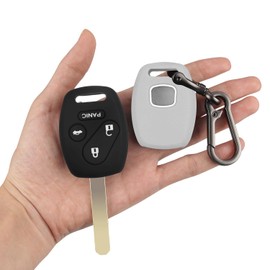 MILD EAST Silicone Rubber Key Fob Cover Compatible with Honda EX Accord Civic CR-V Pilot Element SI OUCG8D-380H-A KR55WK49308 N5F-A05TAA N5F-S0084A (Black/Grey)