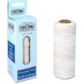 CROWNHILL PACKAGING CHP026144 Multi-Use Twine-Cotton, Polypropylene-328 Ft (99974.4 Mm) Length-White