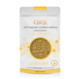 GiGi Hard Wax Beads, Golden Honee All Purpose Hair Removal Wax, no strip needed, 14 oz