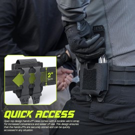 LIVANS Molle Handcuff Pouch, Handcuff Holder for Duty Belt/Police Vest, Law Enforcement Handcuffs Case Fit Chain/Hinged/Folding/Asp Handcuffs, Hand Cuff Holster for Police, Law Enforcement, Security Guard