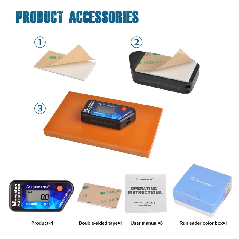 Runleader Self Powered Vibration Hour Indicator, Maintenance Reminder, Shutdown User