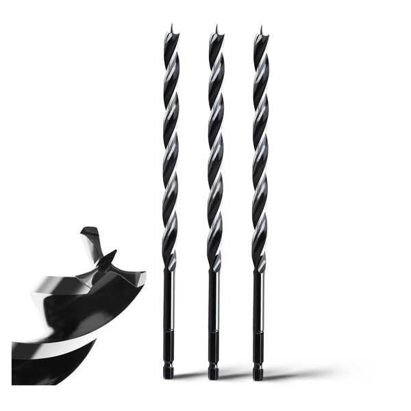 MOXPIFY 3-Piece Wood Drill Bit for Softwood, Hardwood with Centre