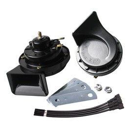 FARBIN Car Horn Motorcycle Horn Loud Truck Horn 12V Air Horn Loud Train Horns kit for Trucks Car (Black horn)