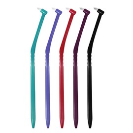 L A P I S: Lapis Dental Compact Tuft Brush, Made in Japan, Spot Brushing, For Braces, Teeth Gaps, Regular, Noble, 5 Pieces with 1 Cap