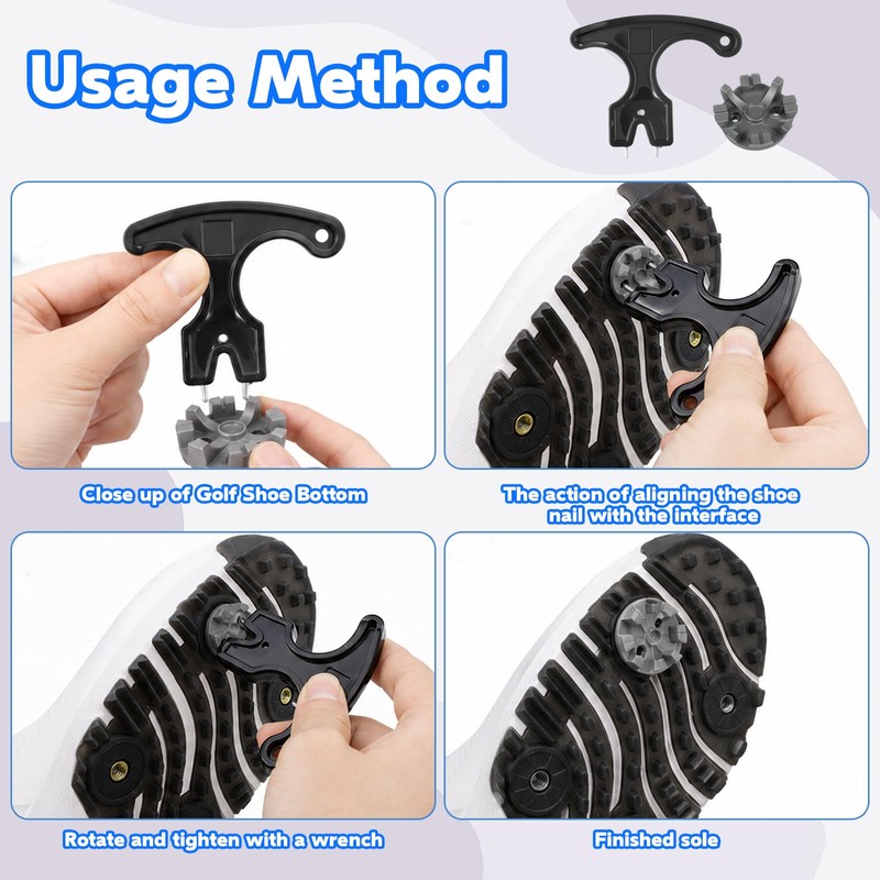 35-Piece Golf Shoe Spikes Kit – Compatible with M6 Threads