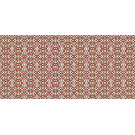 Lunarable Folkloric Pencil Pen Holder, Floral Circular Shapes Tile Inspired Repetition with Eastern Ornaments, Ceramic Pencil Holder for Desk Office Accessory, 3.6" X 3.2", Paprika and Seafoam