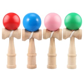 Heculos Kendama Set of 4 (Red, Blue, Pink, Green) Kendama, Wooden Kendama Classroom, Practice, Competition, kendama