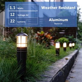 Malibu Lighting 8400-4320-01 1.1W LED Aged-Iron Metal Bollard - Black