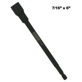 Sabre Tools 7/16 Inch Impact Magnetic Nut Driver – 6 Inch Length, 1/4 Inch Hex Shank, Magnetic Socket Tip (7/16” SAE)