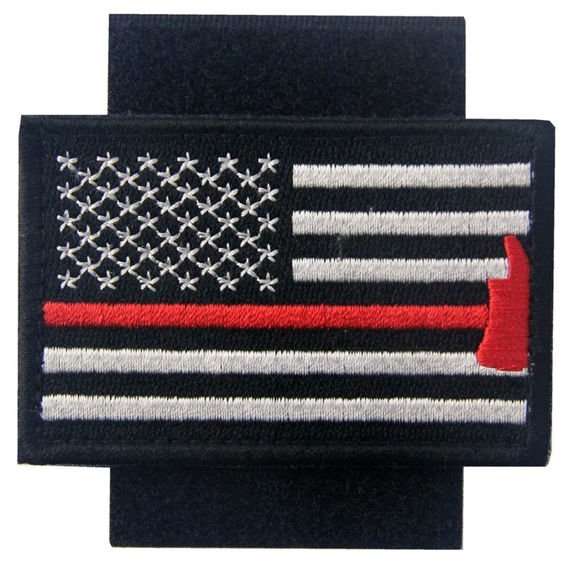 Rocking Planet US Flag with Firefighter Axe Embroidered Tactical Morale