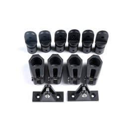Mxeol Boat 3 Bow Bimini Top Fittings Hardware Set Black Nylon 12 PCS W/Screws (Black, 1 Inch Set)