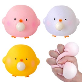 Stress Balls Squishies Toys, Squishies Fidget Toys, Cute Chicken Stress Toy, Cute Soft Toys Squeeze Toys for Adult Children, Sensory Squeeze Toys, Birthday Gift Choices,3PCS