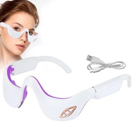 Eye Massager, 2-in-1 3D EMS Eye Care Device with Vibration and Heat, 6 Modes, 3 Levels, Red Light, Electric Vibration Eye Mask to Relieve Swollen and Dry Eyes, Dark Circles