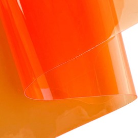 ONEART | 12 Gauge Clear Tinted Plastic Vinyl, 16"x48" See Through Vinyl Fabric-Orange