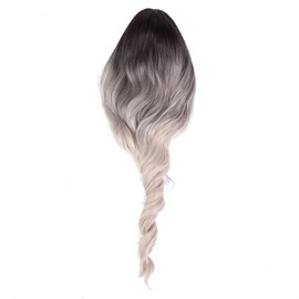 lc202‑2 Black Gradient Beige Long Wavy Wigs Women Long Hair Wigs Fake Hair 65cm
