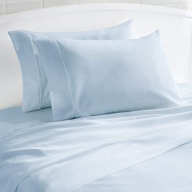 Kamas Egyptian Cotton Sateen Weave Pack of 2 Extra Large Pillowcase to Fit Your Oversized Pancake Large Huge & Gusseted Pillows (Light Blue, King Oversize- 23x43)