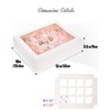 qiqee Auto-pop Up Cupcake Boxes with Window White 40PCS 12