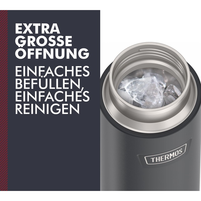 THERMOS Icon Beverage Bottle 0.71 L, Dark Grey/Graphite Matt, Stainless