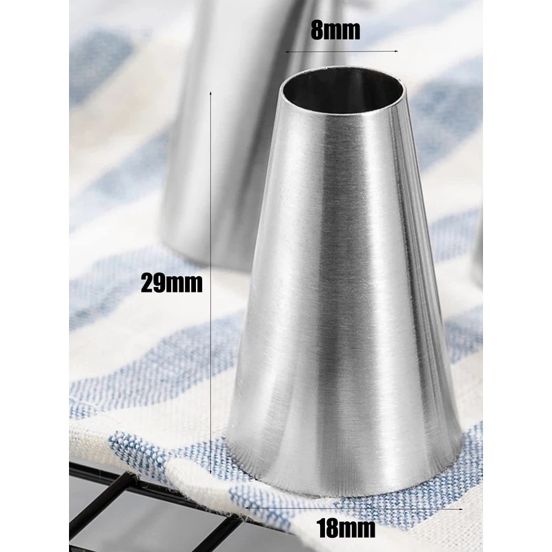 Round Nozzle for Macarons,Round Piping Nozzle#12,8mm,3 Pcs