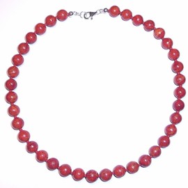 Coral Jewellery (Necklace) Foam Coral Chain Natural Not Pressed Balls Size Approx. 10 mm with Pearl Silk Knotted Clasp 925 Sterling Silver Model Number 41, coral, No Gemstone