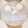 Clear Round Vinyl Fitted Tablecloth,Waterproof Oilcloth Heavy Duty Elasticized Table