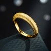 Kokoma Minimalist Gold Plated Chunky Statement Ring, Adjustable Open Band