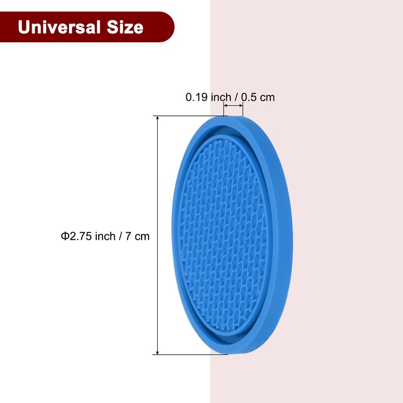sourcing map Car Cup Coasters Universal PVC Car Cup Mats