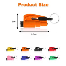 8 Pcs Glass Breaker Seatbelt Cutter, 2-in-1 Car Escape Rescue Tool with Car Window Breaker and Seat Belt Cutter, Mini Hammer Emergency Rescue Tool Keychain