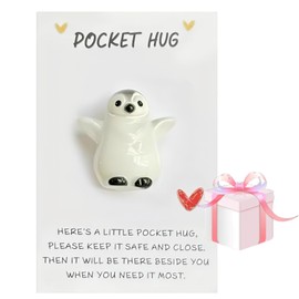 Mubuni Pocket Pe/nguin Hug,Pocket Hug Ke/epsake Orn/ament,Pocket Hug Gift,Mini Pe/nguin Gifts Encourage Ke/epsake Orn/ament,Pen/guin Decoration Pocket Hugs,Cute Pocket Pe/nguin Hug Animal Decoration