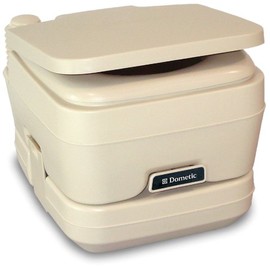 DOMETIC 301096202 2.5 Gallon Portable Toilet, Parchment