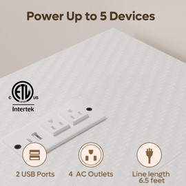 Bestier Gaming Desk with Power Outlets, 42" L-Shaped Gaming Desk with LED Lights, Desk with Reversible Storage Shelves & Hooks for Small Spaces, Bedrooms & Offices, Carbon Fiber White