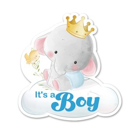 Opomzk Elephant Boy Baby Shower Party Invitations with Envelopes, 20 Set Boy Elephant Shaped Invitations Birthday Baby Shower Party Invites Supplies Favors, Double-Sided