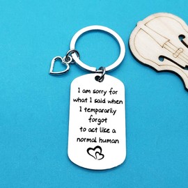 Apology Keychain Sorry Gifts Sorry Jewelry I Am Sorry for What I Said When I Tempararily Forgot to Act Like a Normal Human Keychain Sorry Gifts for Mom Girlfriend Wife Sister Friend