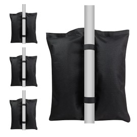 Pack of 4 Heavy Duty Sandbags, Gazebo Sandbags, Heavy Duty Sandbag for Pop-Up Canopy Tent, Patio Umbrella, Parasol, Trampolines, Weighted Foot Bag, Black