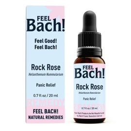 Feel Bach! Natural Homeopathic Remedy - Rock Rose Dropper Flower Essence for Fear Alleviator Panic Relief - Shock & Renewed Bravery, Vegan, Gluten & Sugar-Free, Non-Habit Forming, 20ml (0.7 fl oz)