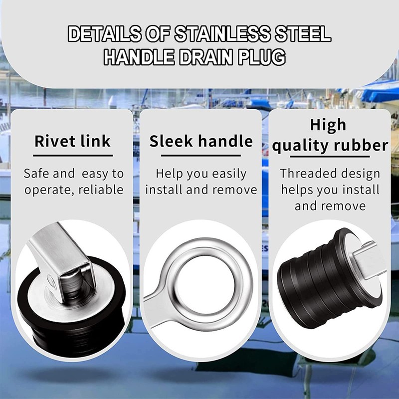 Drain Plug 3/4-inch, 1-inch or 1-1/4-Inch Snap, Drain Plug Twist-Turn