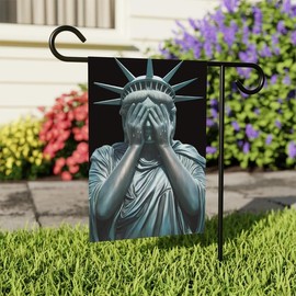 Voila Print Weeping Statue of Liberty 12x18 Inch Double Sided Anti-Trump Human Rights Anti Racism Lady Liberty Garden Flag