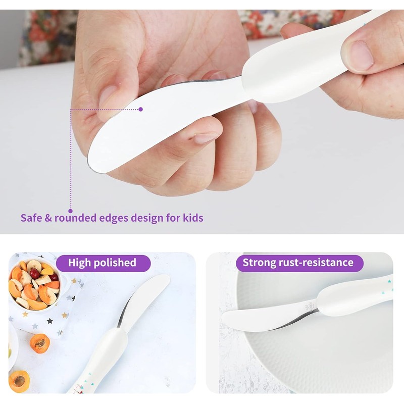 Lehoo Castle Cucharas Para Bebe, Tenedores Para Niños con 2