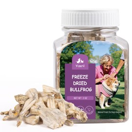 yizeril Freeze Dried Bullfrog Dog Treats -All Natural Cat Treats High Protein Single Ingredient Grain Free Dental Chews Rewards Training Snacks for Teeth Joint Health (2 to 3 Bullfrogs)