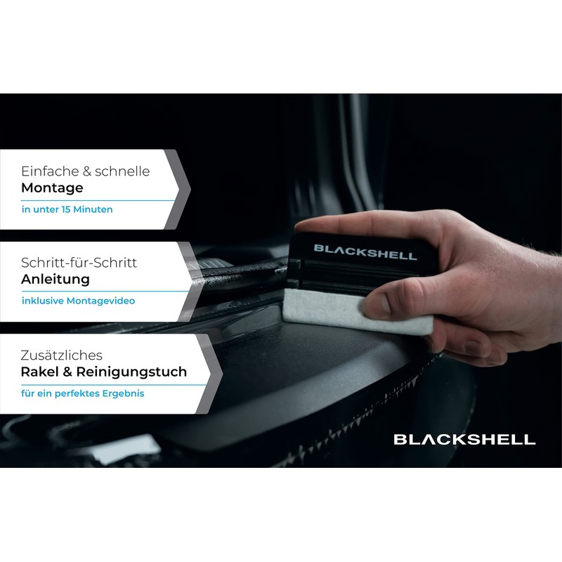 Black shell Boot Sill Protector with Carbon Look, Tailor-made Paint