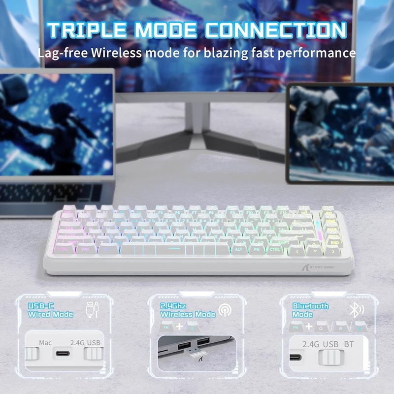 ATTACK SHARK X82 PRO HE Wireless Rapid Trigger RGB Mechanical