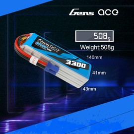 Gens ace 6S LiPo Battery,3300mAh 22.2V 60C/120C LiPo Battery with EC5 Plug for RC Car Boat Truck Heli Airplane