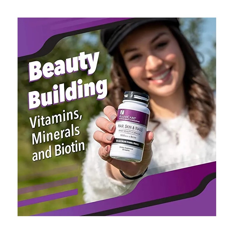 Rejuvicare Tabletas Biotina 5000mcg Para Cabello Piel Y Uñas