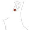 Red Enamel Button Style 3D Rose Flower Spring Retro Stud