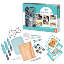 MindWare Playful Chef: Deluxe Charcuterie Kit Real Kids Cooking Set - 25 Kids Cooking Utensils Including Safe Knife Set, Charcuterie Board, Cutting Board - Ages 5+